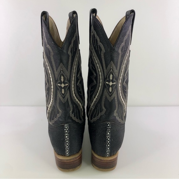 Team West Men's Brown Leather Pointed Toe Pull On Western Boots - Size US 6.5 - Picture 5 of 8